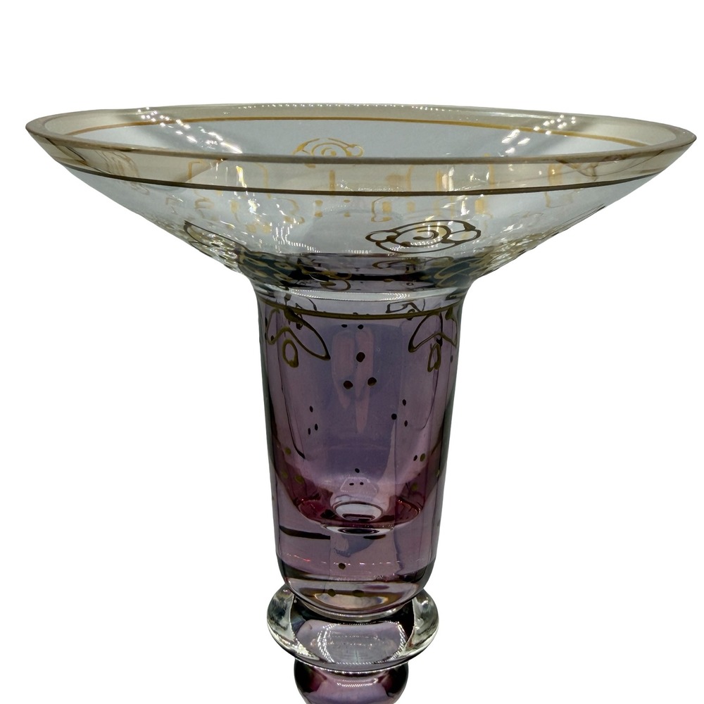 Salviati Venezia 1859 Pair 12" Amethyst Italian‎ Murano Glass Appraisal Included